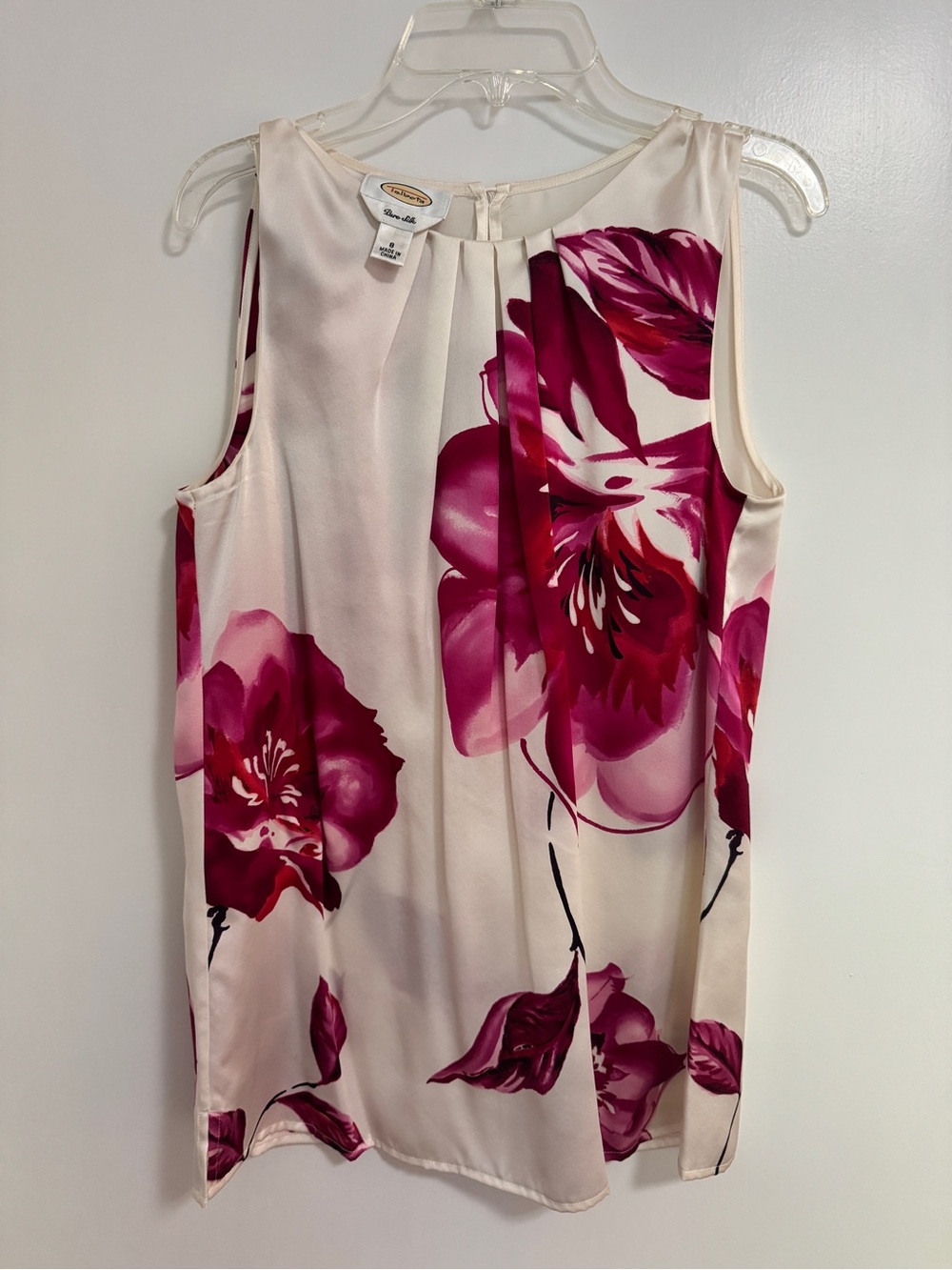 Talbots Pink Floral Sleeveless Blouse